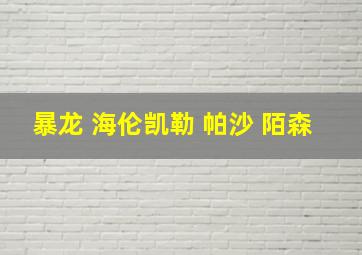 暴龙 海伦凯勒 帕沙 陌森